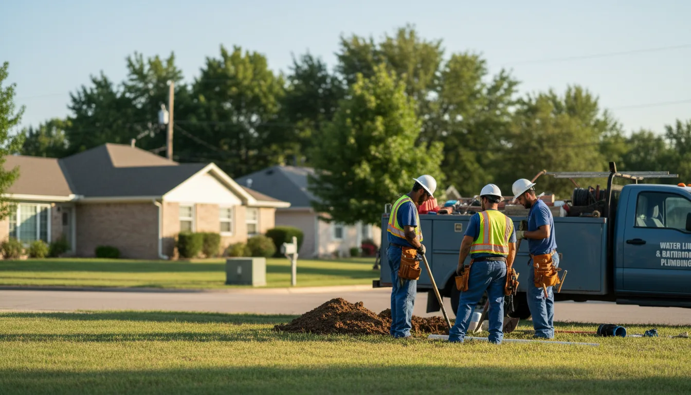Residential water line and bathroom plumbing service in Waldron, AR